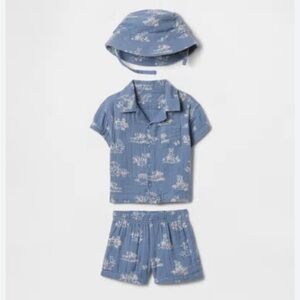 GAP NWT Baby Peter Rabbit™ Crinkle Gauze Cabana Set Blue 6-12 months